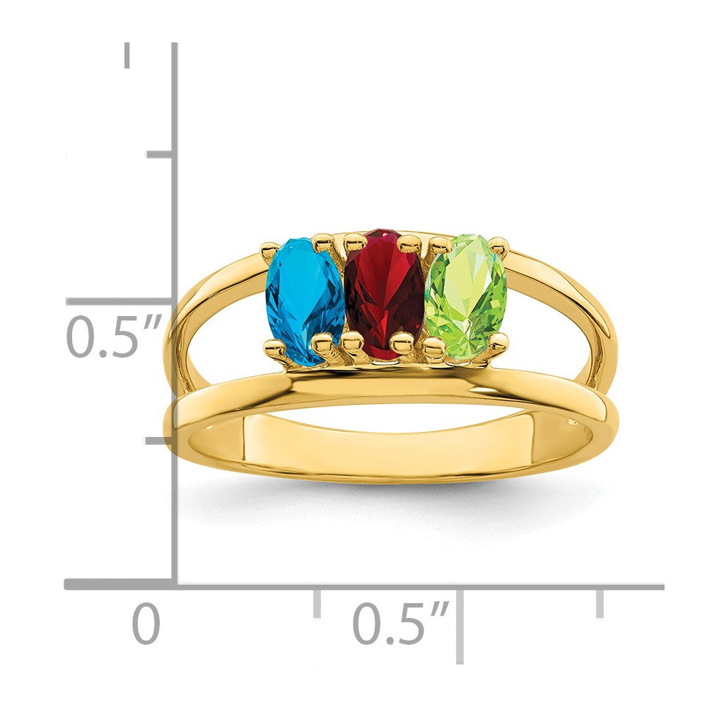 14k Synthetic Family Jewelry Ring