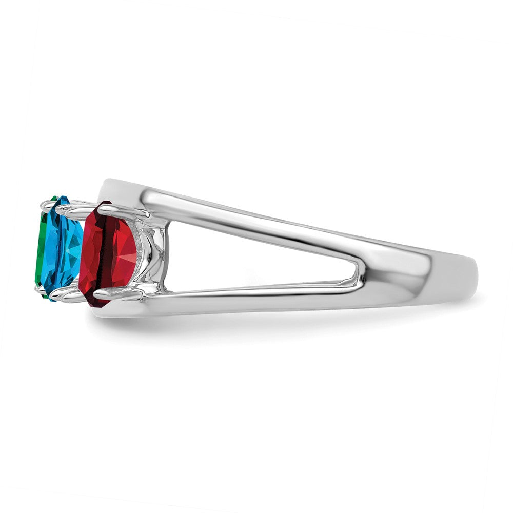 Sterling Silver Rhodium-plated Family Jewelry Ring