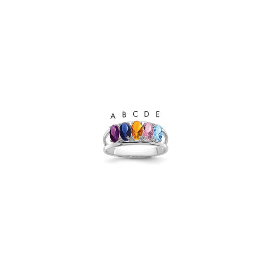Sterling Silver Rhodium-plated Family Jewelry Ring