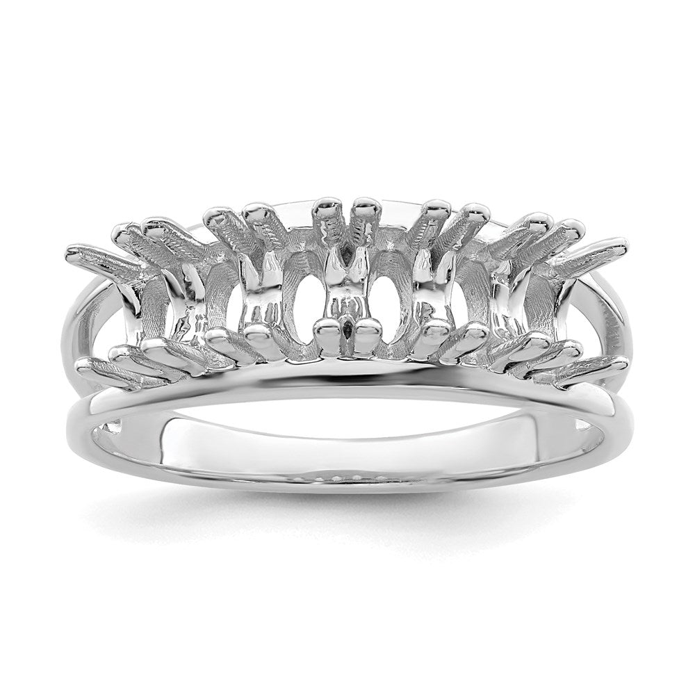 Sterling Silver Rhodium-plated Synthetic 6 Stone Mother's Ring