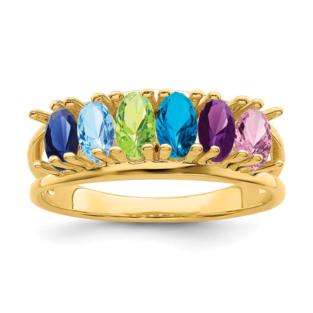 14k Synthetic Family Jewelry Ring