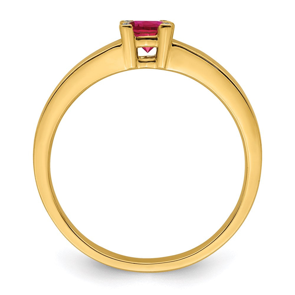 14K Family Jewelry Genuine Stone & Diamond Set Ring