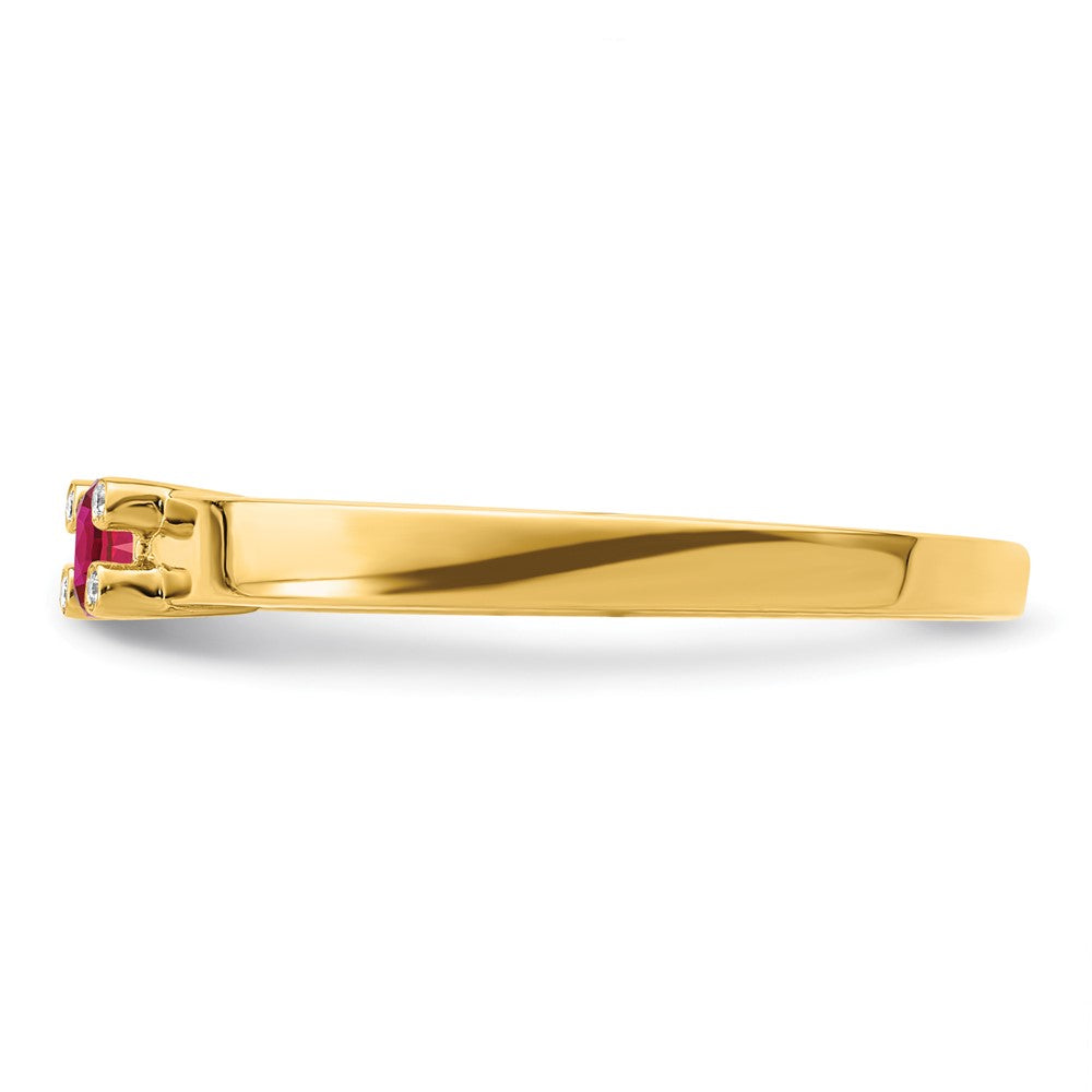 14K Family Jewelry Genuine Stone & Diamond Set Ring