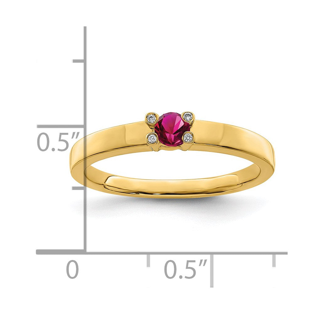 14K Family Jewelry Genuine Stone & Diamond Set Ring