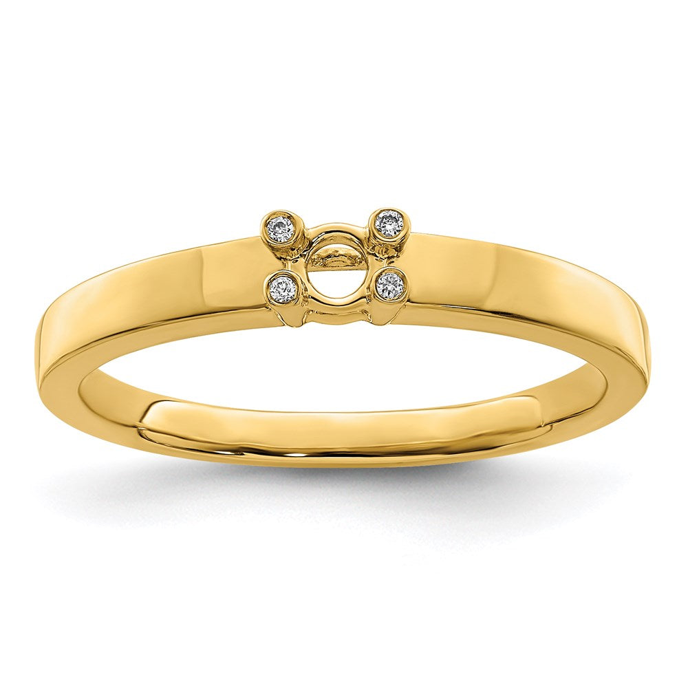 14K Family Jewelry Genuine Stone & Diamond Set Ring