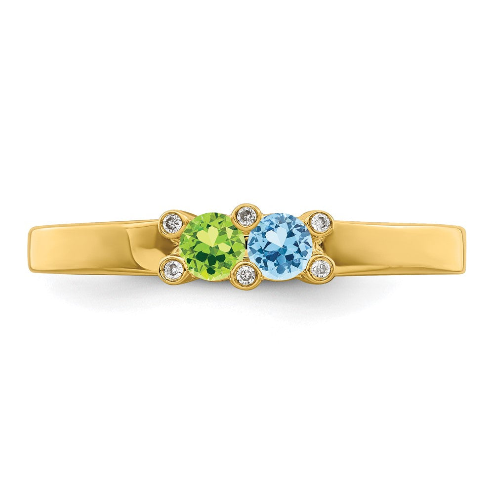 14K Family Jewelry Genuine Stone & Diamond Set Ring