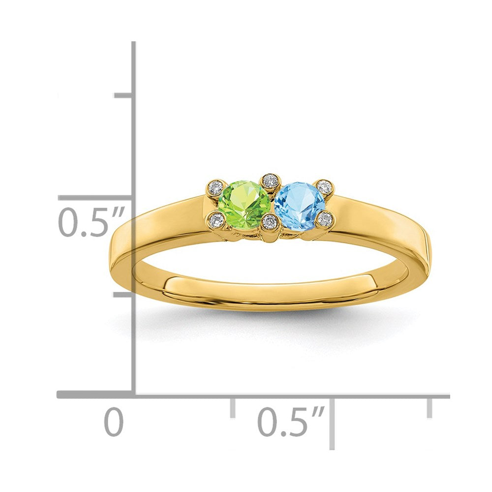 14K Family Jewelry Genuine Stone & Diamond Set Ring