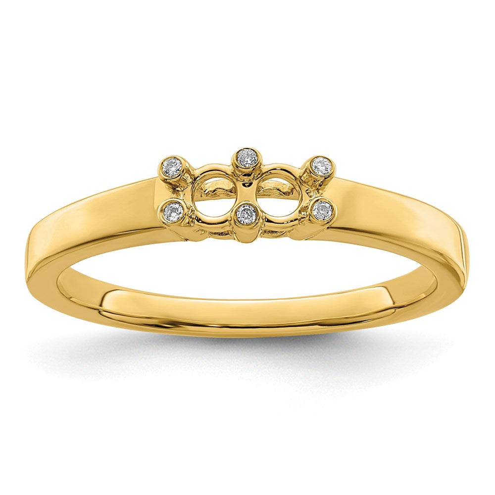 14K Family Jewelry Synthetic Stone & Diamond Set Ring