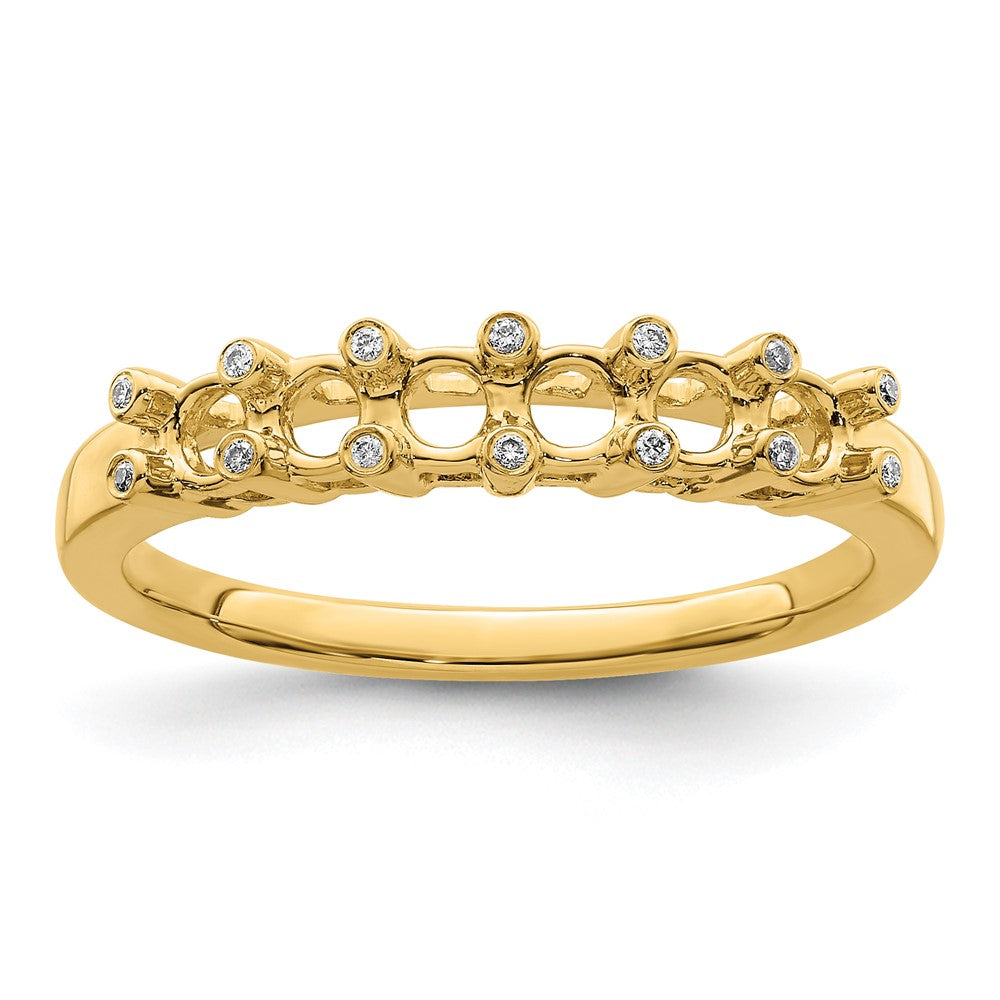 14K Family Jewelry Synthetic Stone & Diamond Set Ring