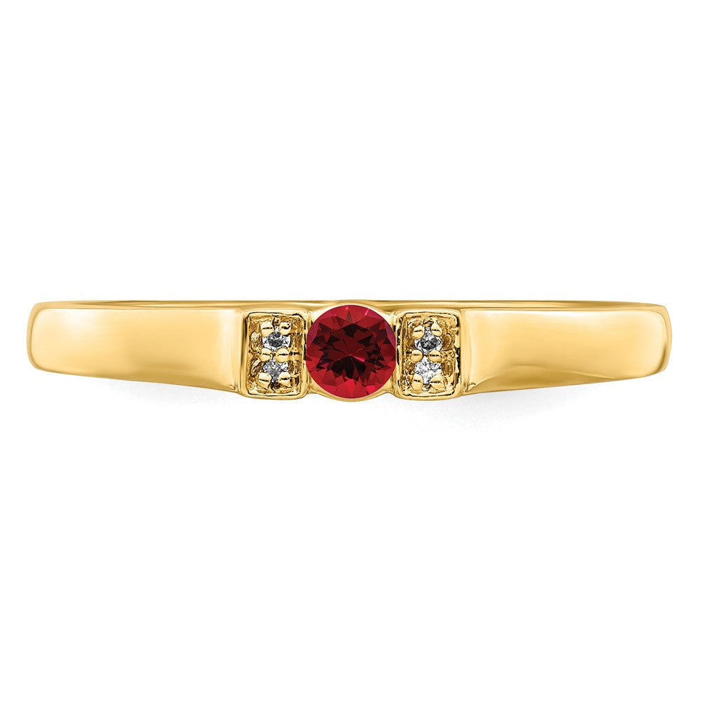 14K Family Jewelry Genuine Stone & Diamond Set Ring