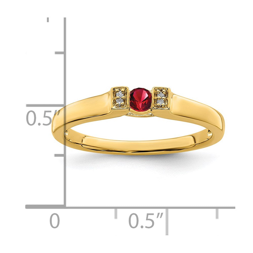 14K Family Jewelry Synthetic Stone & Diamond Set Ring
