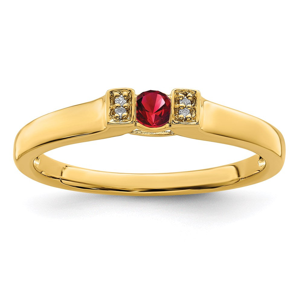 14K Family Jewelry Genuine Stone & Diamond Set Ring