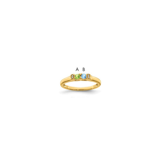 14K Family Jewelry Genuine Stone & Diamond Set Ring