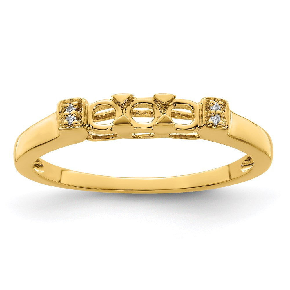 14K Family Jewelry Synthetic Stone & Diamond Set Ring