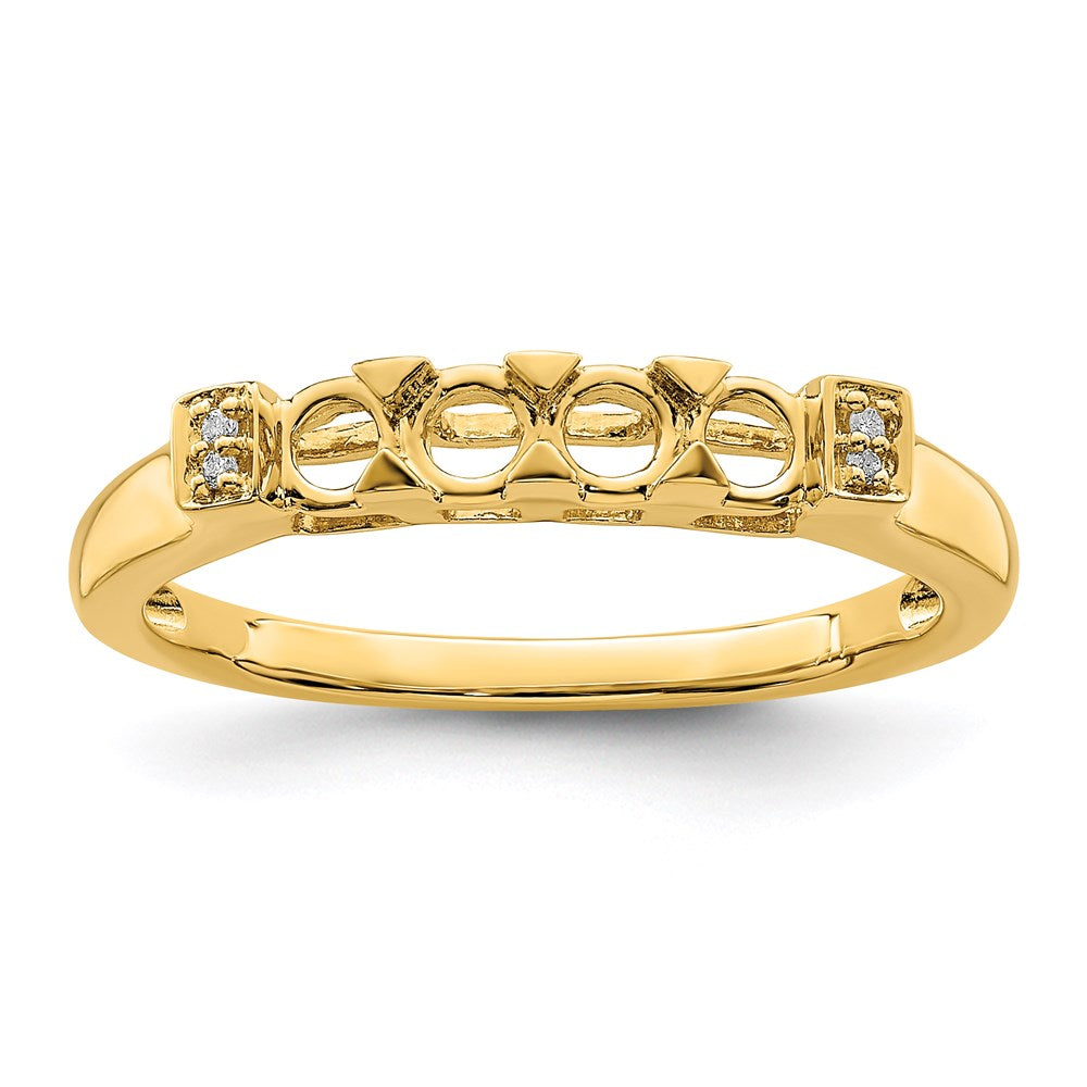 14K Family Jewelry Genuine Stone & Diamond Set Ring