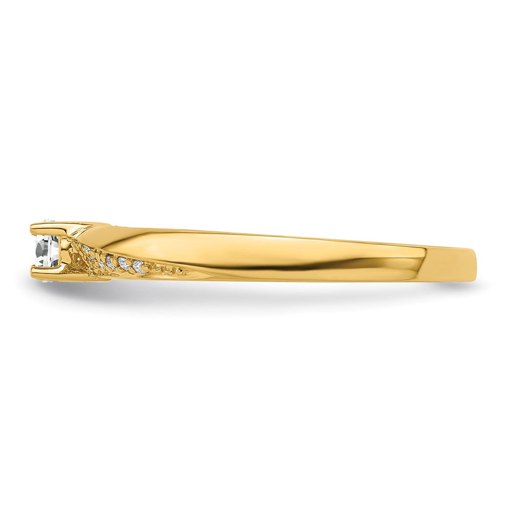 14K Family Jewelry Genuine Stone & Diamond Set Ring