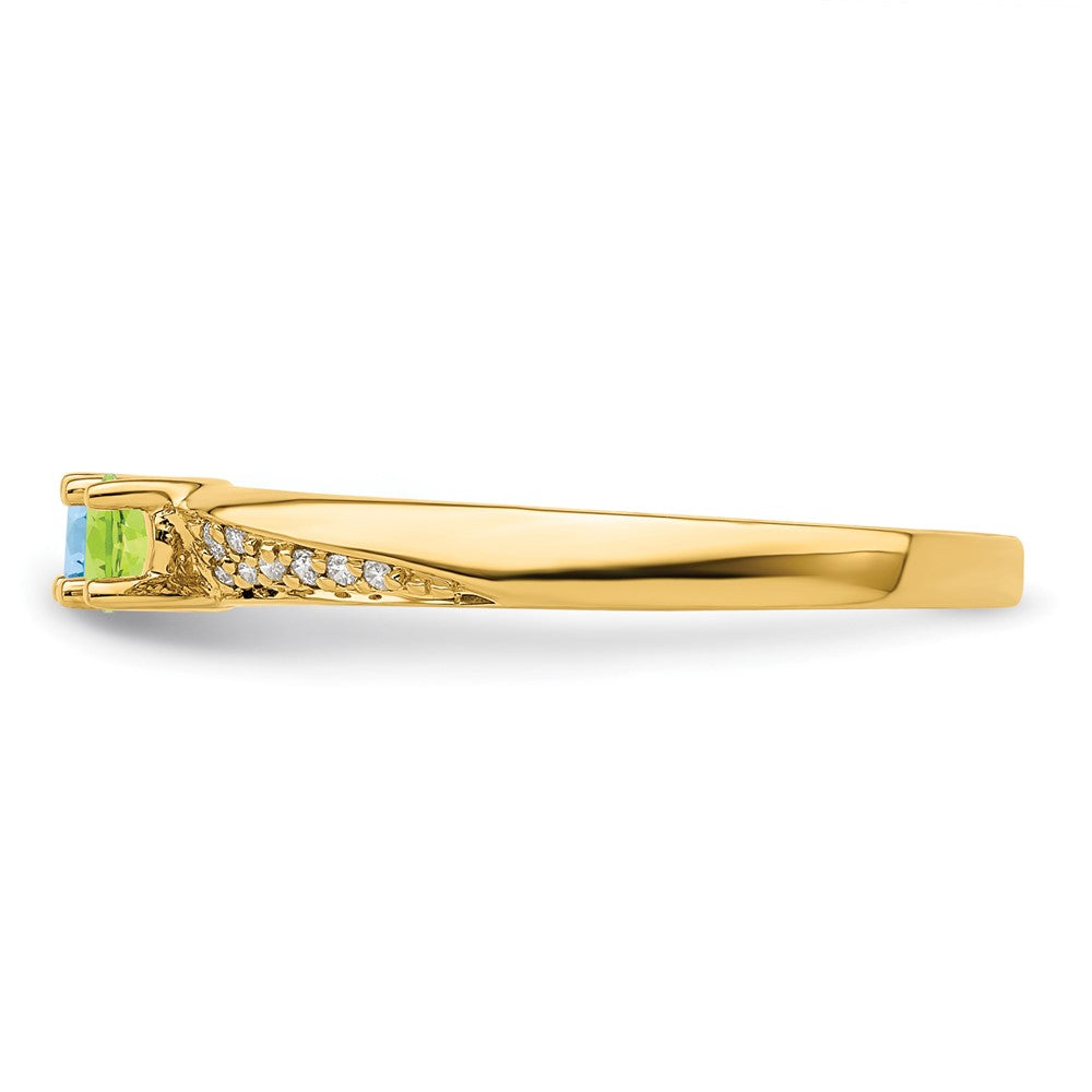 14K Family Jewelry Genuine Stone & Diamond Set Ring