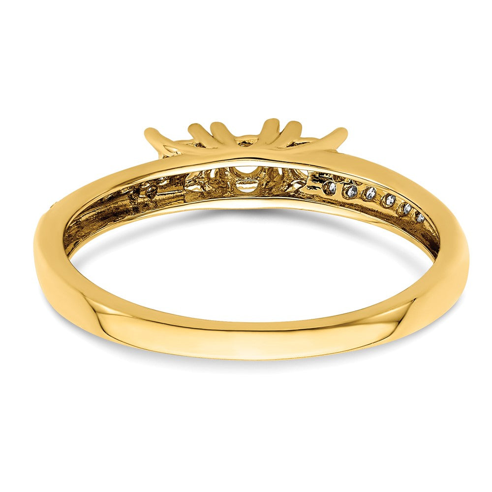 14K Family Jewelry Genuine Stone & Diamond Set Ring