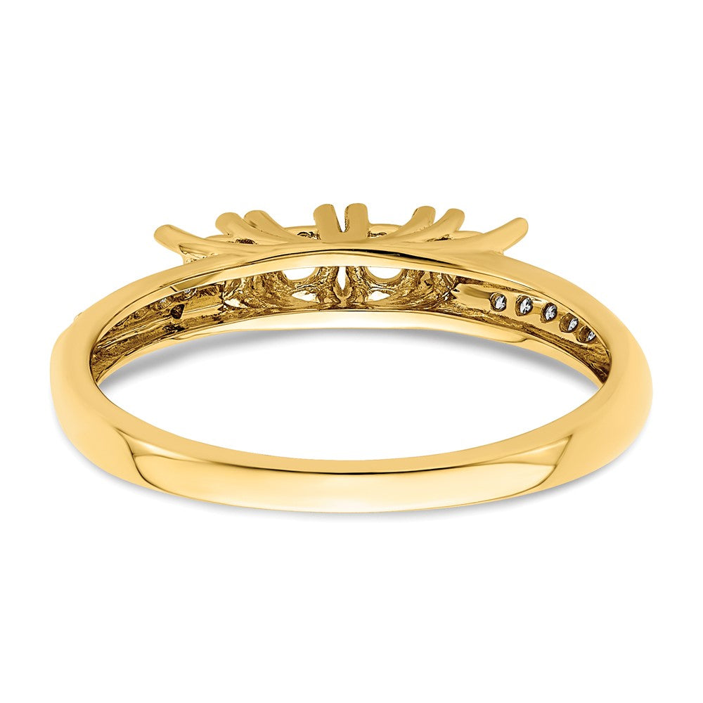 14K Family Jewelry Genuine Stone & Diamond Set Ring