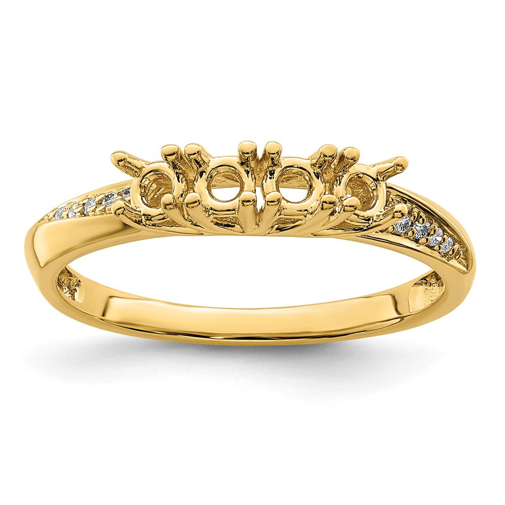 14K Family Jewelry Genuine Stone & Diamond Set Ring