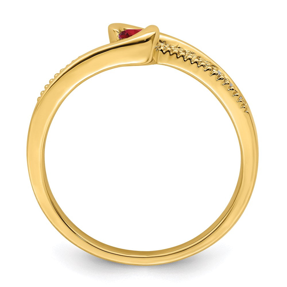 14K Family Jewelry Genuine Stone & Diamond Set Ring