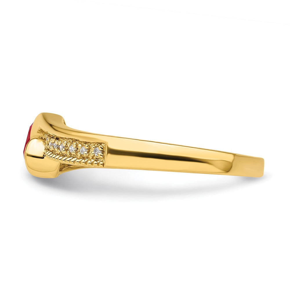 14K Family Jewelry Genuine Stone & Diamond Set Ring