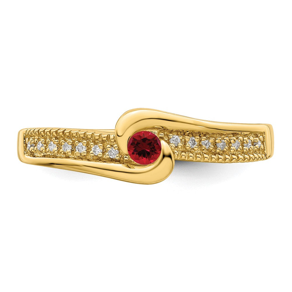 14K Family Jewelry Genuine Stone & Diamond Set Ring