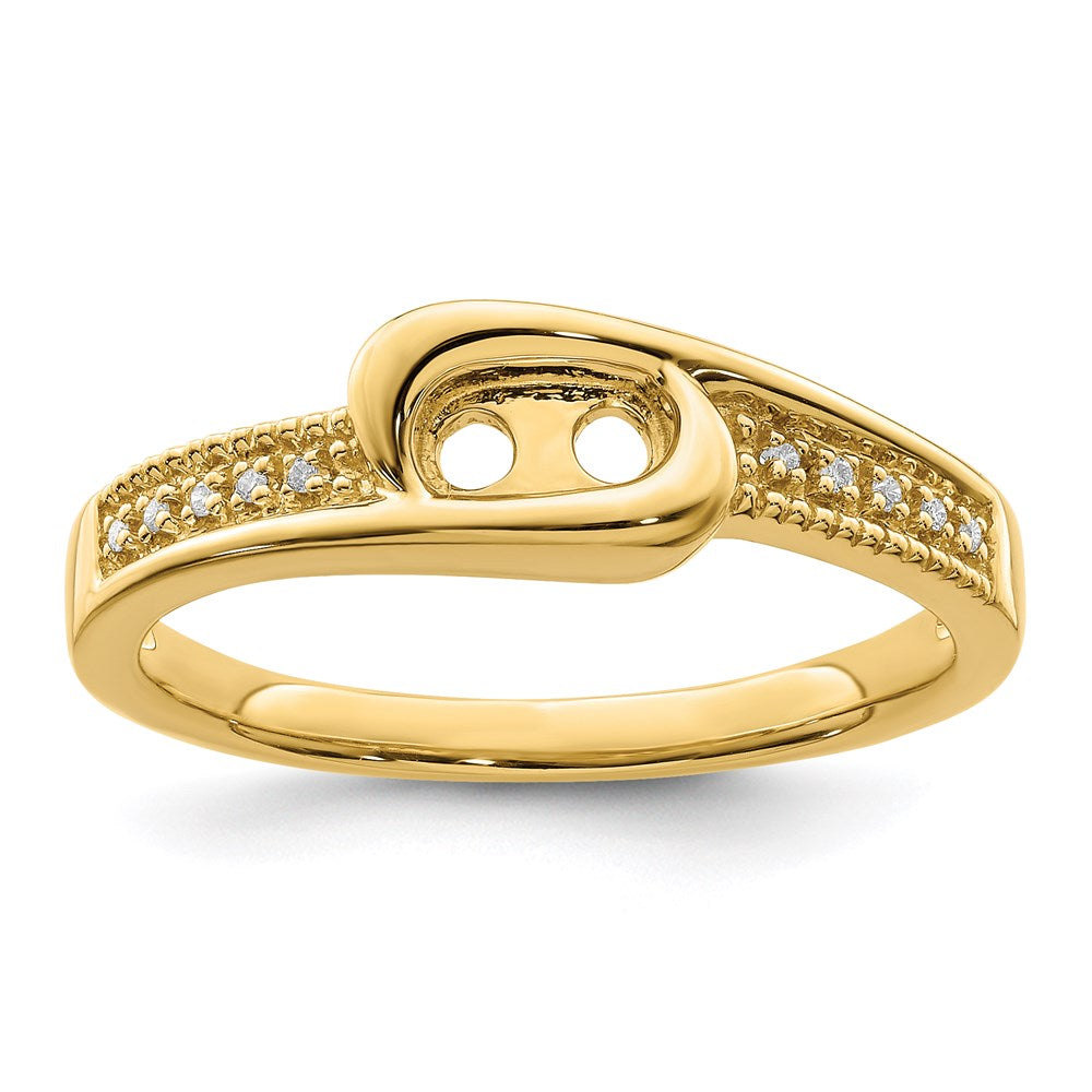 14K Family Jewelry Synthetic Stone & Diamond Set Ring