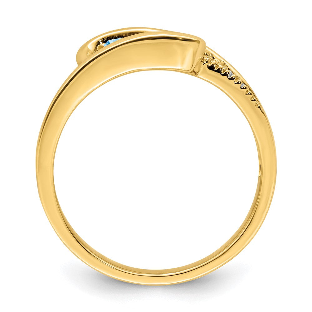14K Family Jewelry Genuine Stone & Diamond Set Ring