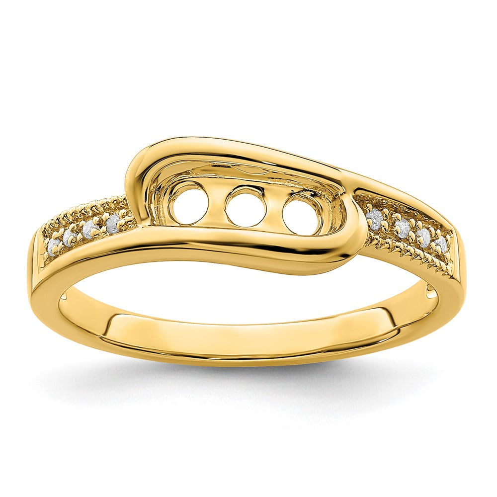 14K Family Jewelry Genuine Stone & Diamond Set Ring