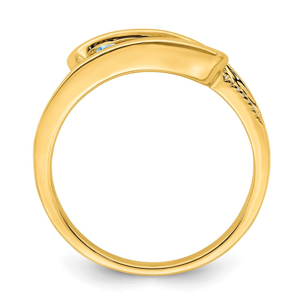 14K Family Jewelry Genuine Stone & Diamond Set Ring