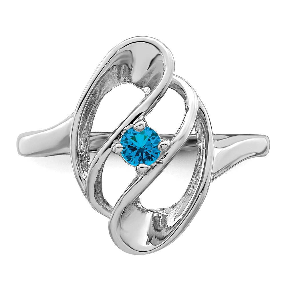 14k White Gold 3mm Synthetic family jewelry ring