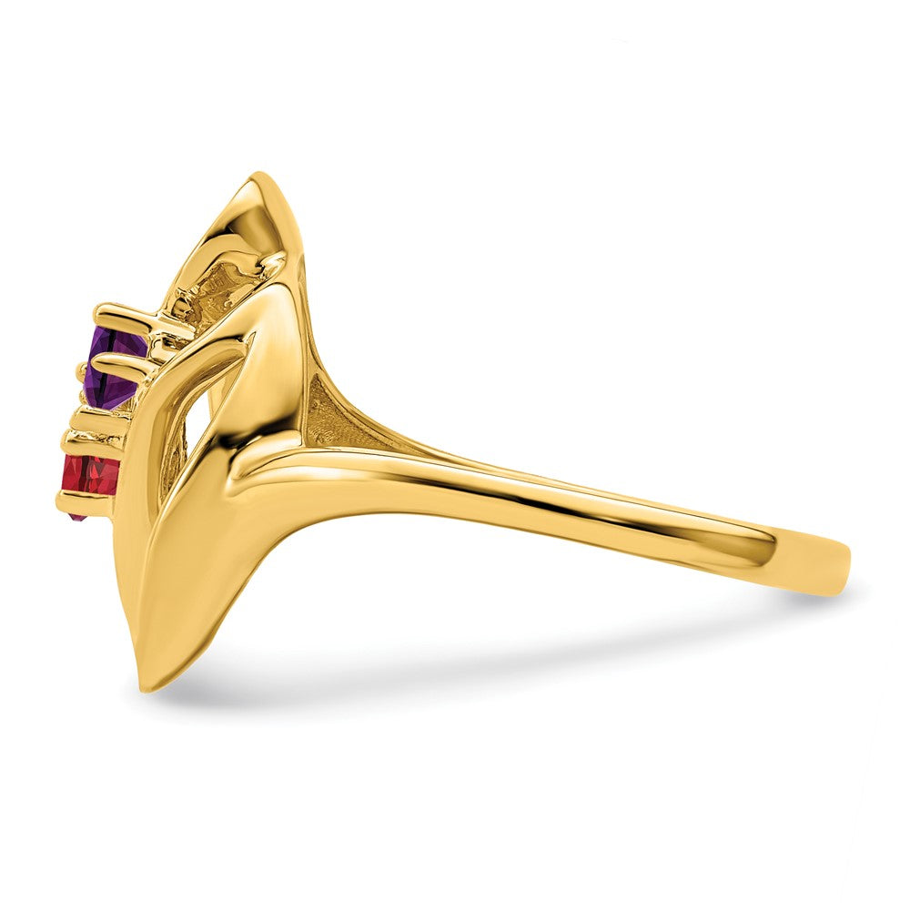 14k Synthetic Family Jewelry Ring