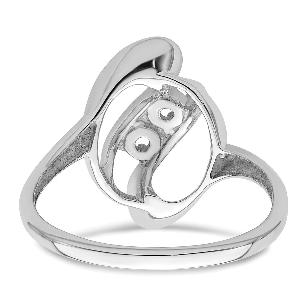 Sterling Silver Rhodium-plated Synthetic 2 Stone Mother's Ring