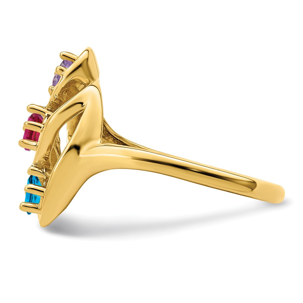 14k Synthetic Family Jewelry Ring