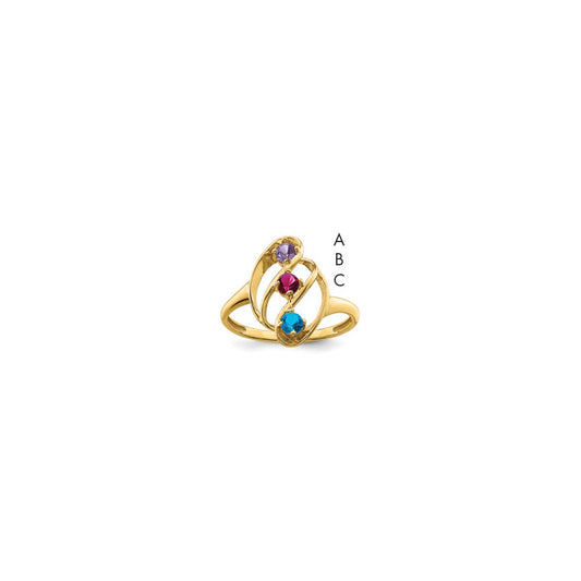14k Synthetic Family Jewelry Ring
