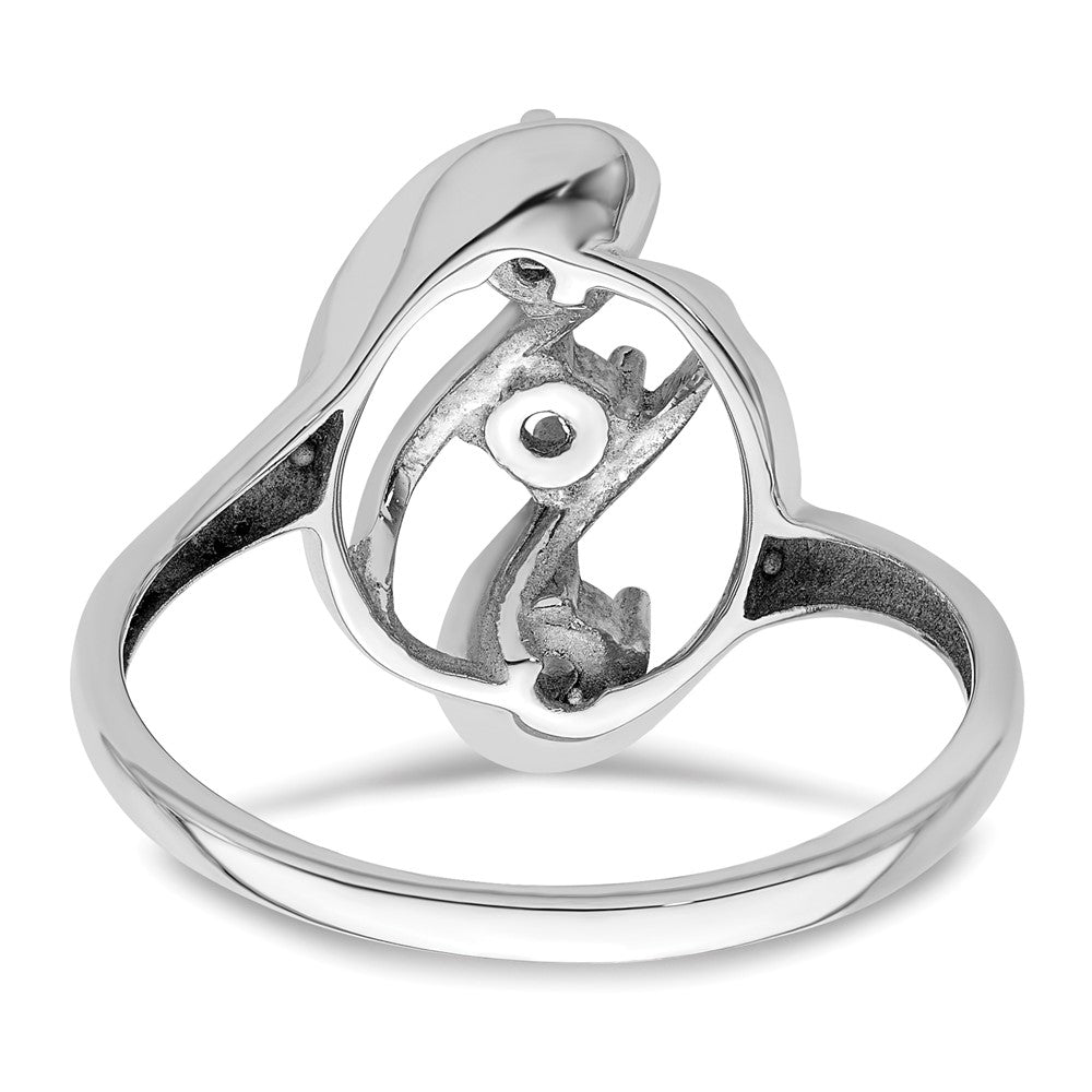 Sterling Silver Rhodium-plated Synthetic 3 Stone Mother's Ring