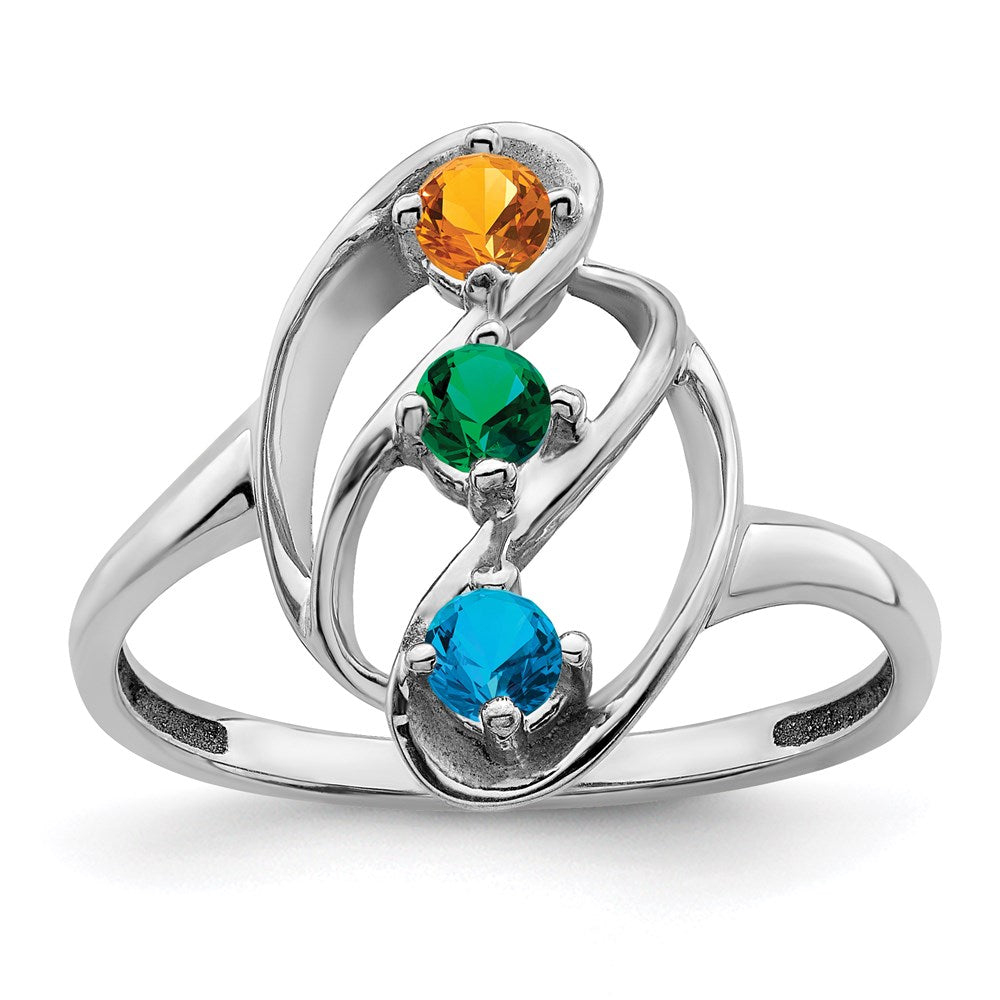 14k White Gold Family Jewelry Ring