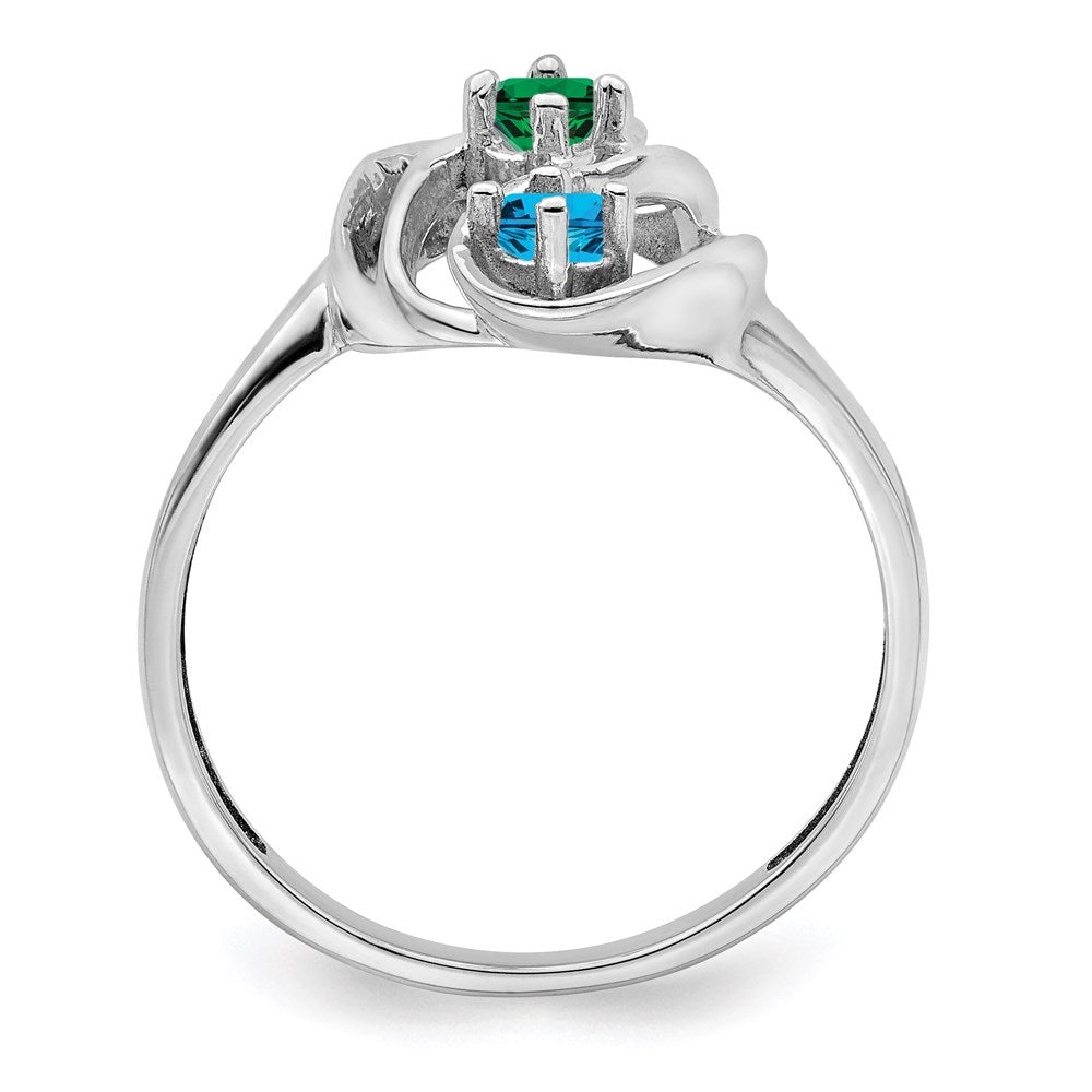 14k White Gold Family Jewelry Ring