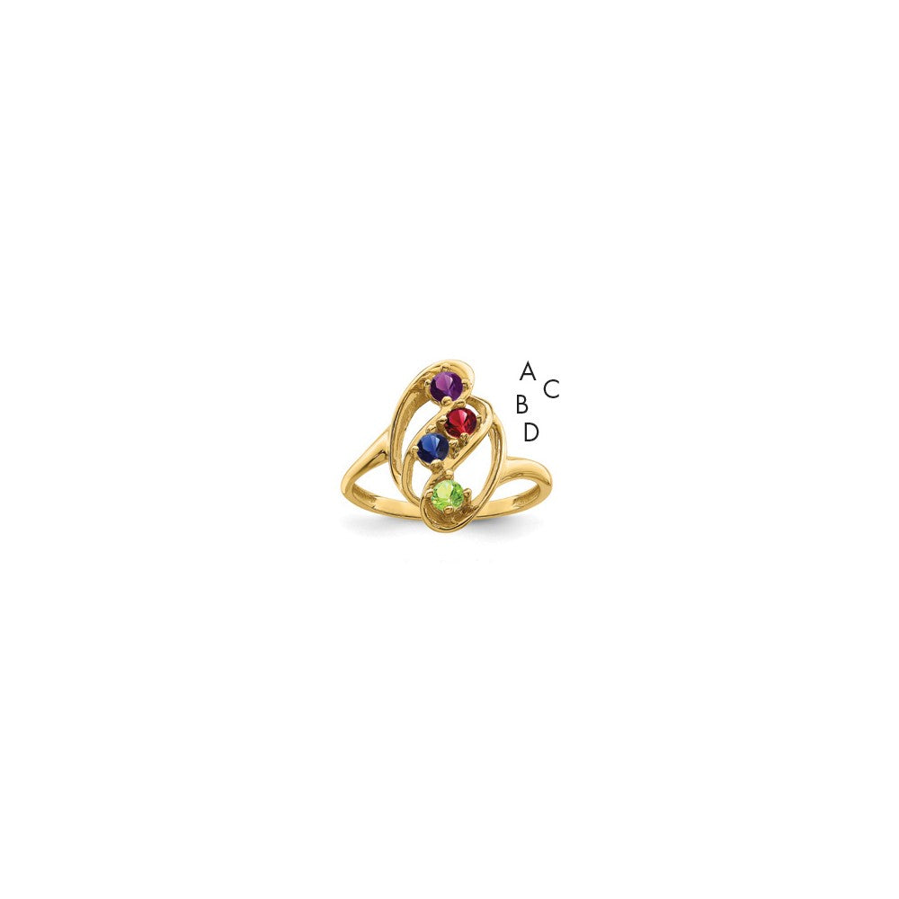 14k Synthetic Family Jewelry Ring