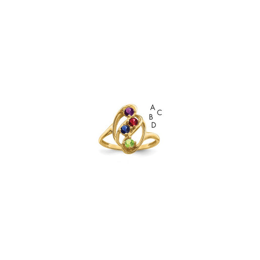 14k Synthetic Family Jewelry Ring
