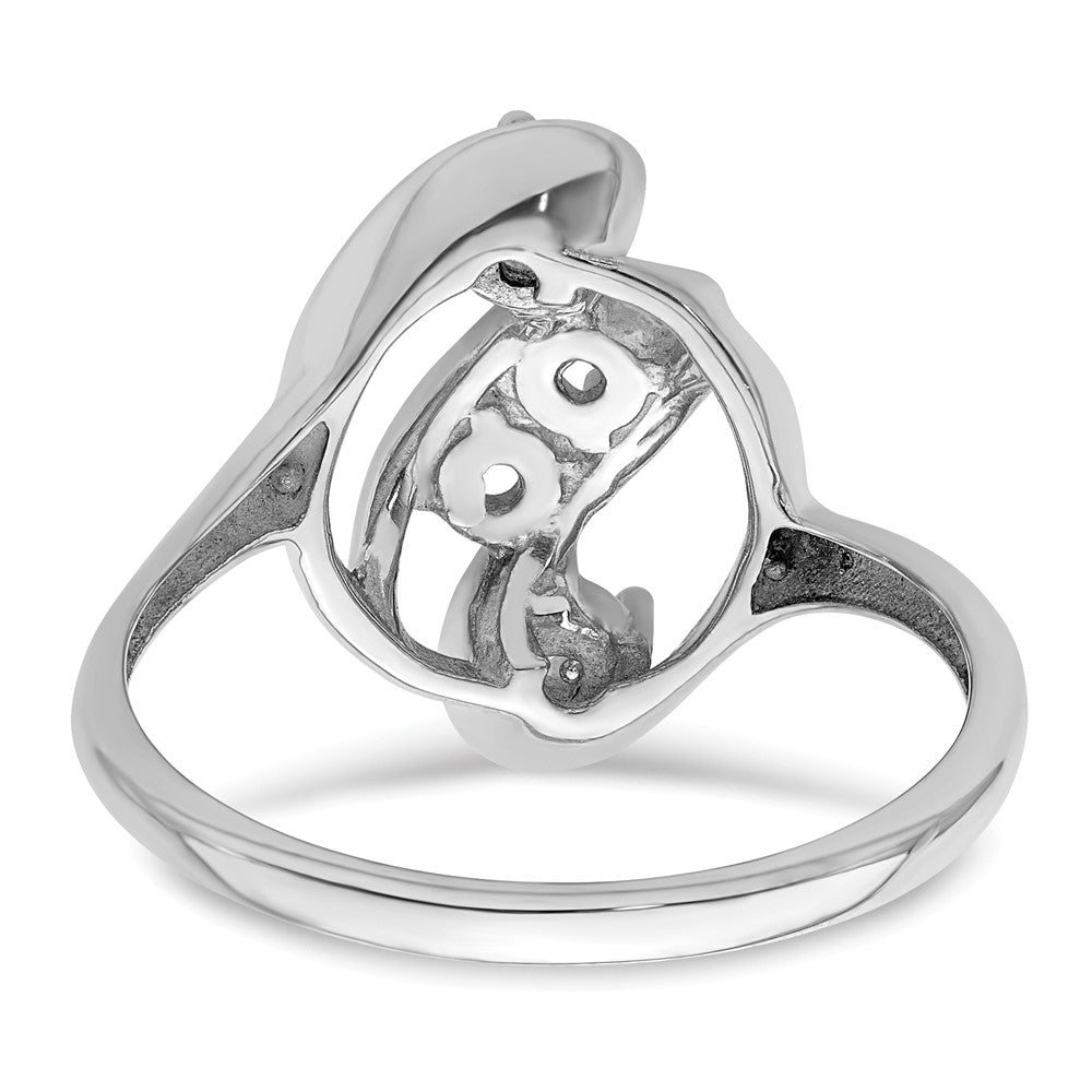 Sterling Silver Rhodium-plated Synthetic 4 Stone Mother's Ring