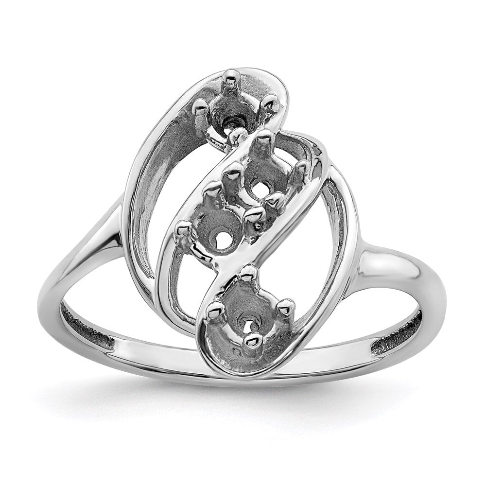 14k White Gold Synthetic Family Jewelry Ring
