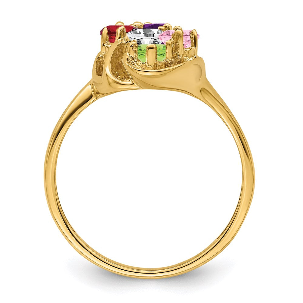 14k Synthetic Family Jewelry Ring