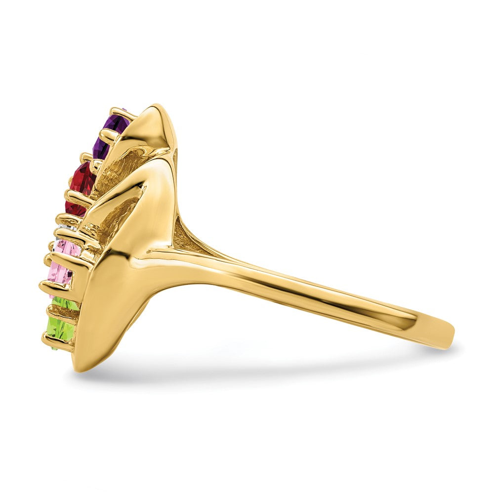14k Genuine 5 Stone Mother's Ring