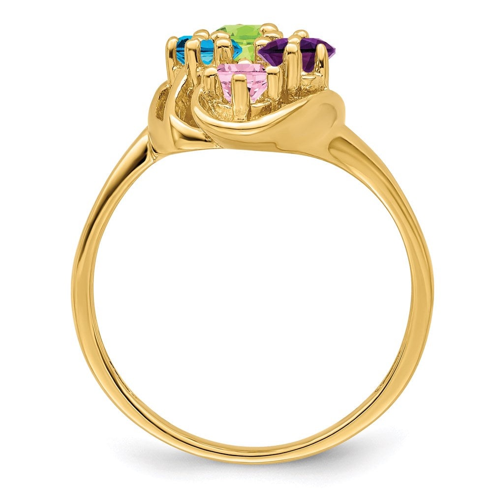 10ky Polished 6-Stone Mothers Ring Mounting
