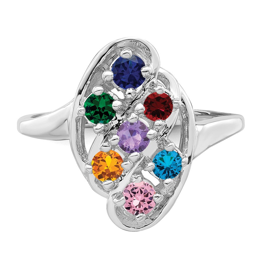 14k White Gold Family Jewelry Ring