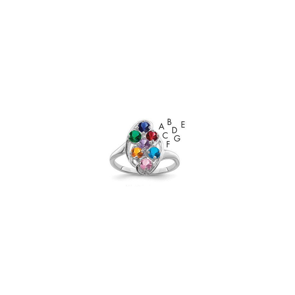 Sterling Silver Rhodium-plated Family Jewelry Ring