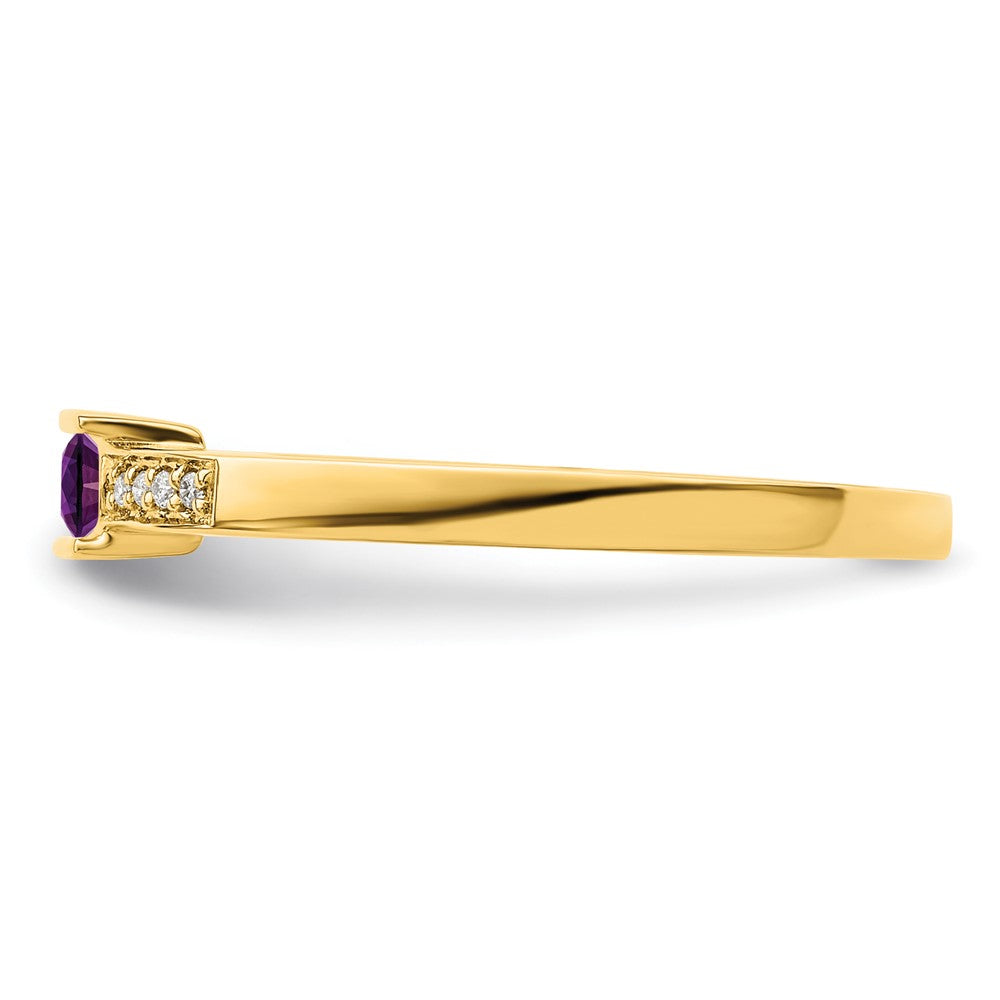 14K Family Jewelry Genuine Stone & Diamond Set Ring