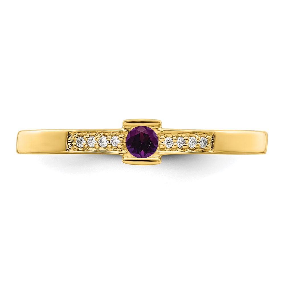 14K Family Jewelry Genuine Stone & Diamond Set Ring